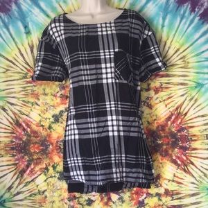 Black and White Plaid Top